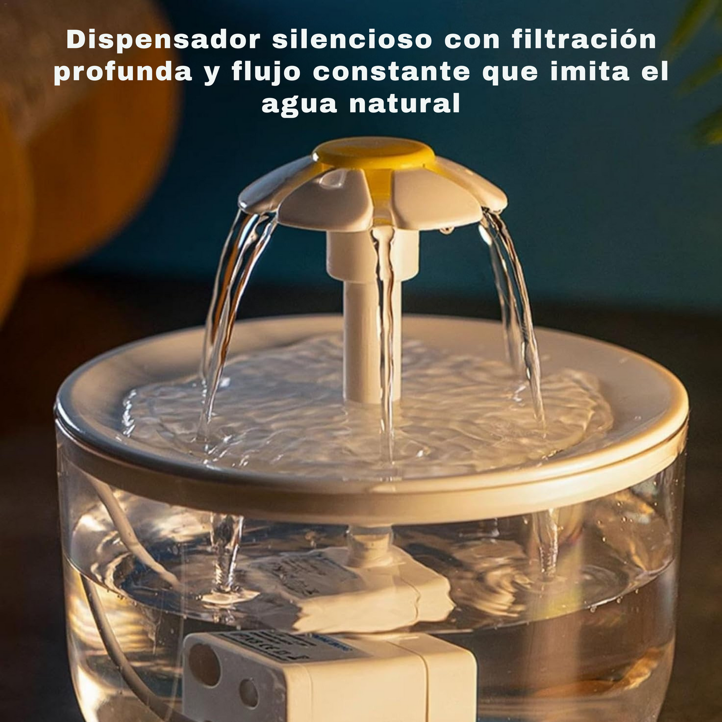 Fuente de Agua para gatos de 1L, tazón de bebida silencioso.