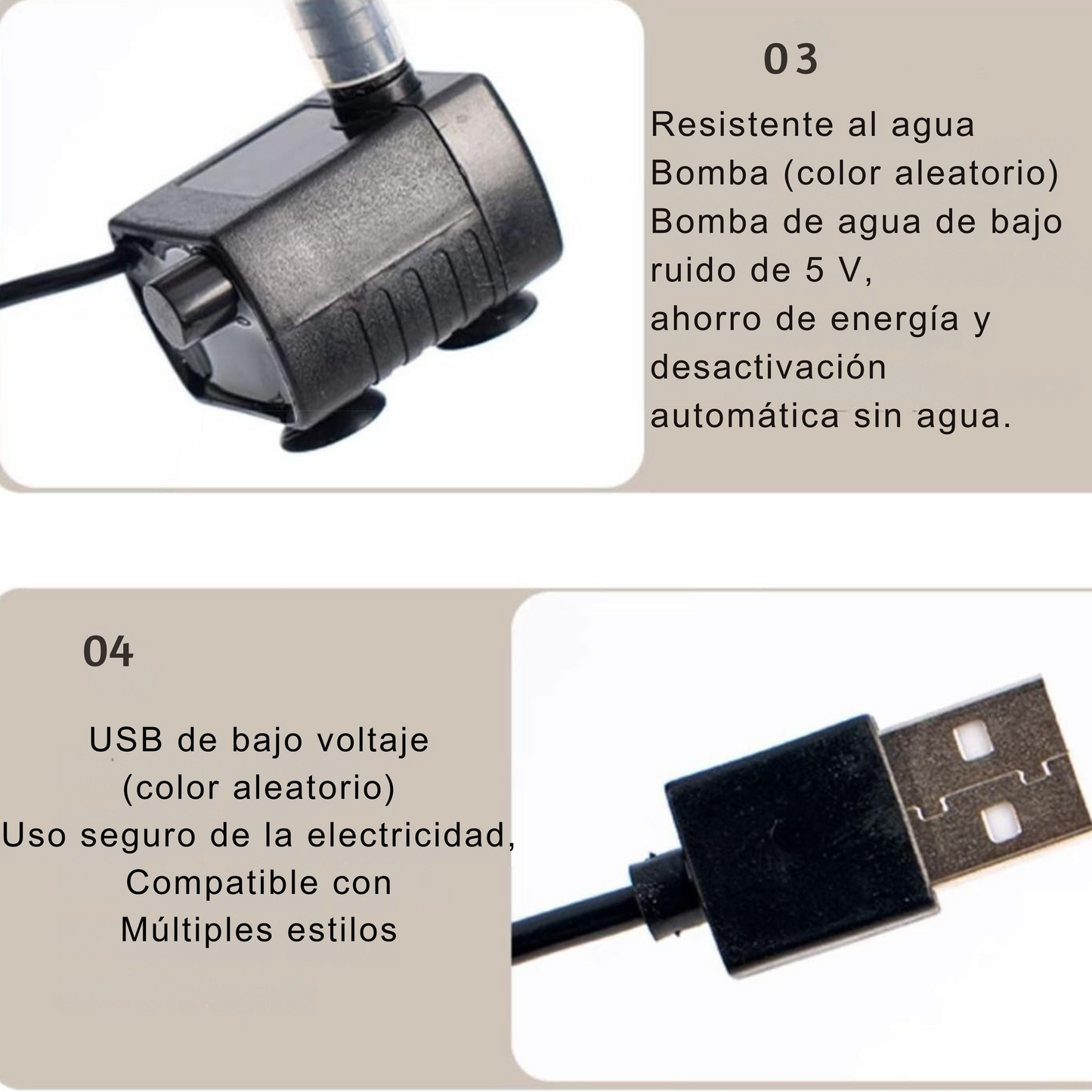 Fuente de Agua para gatos de 1L, tazón de bebida silencioso.